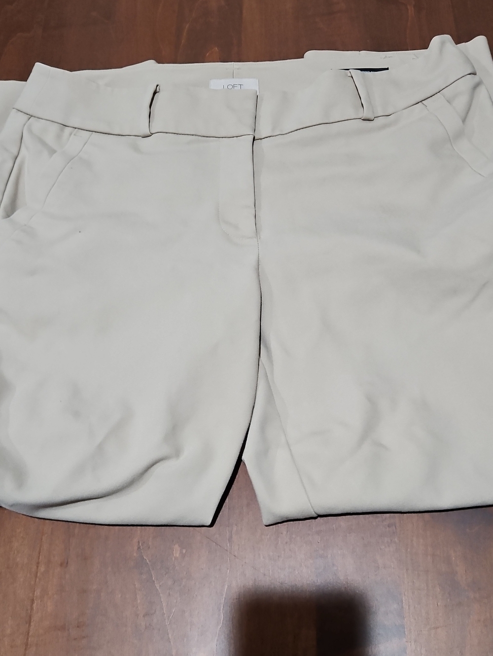 LOFT Women's Cream Straight-Leg Work Trousers